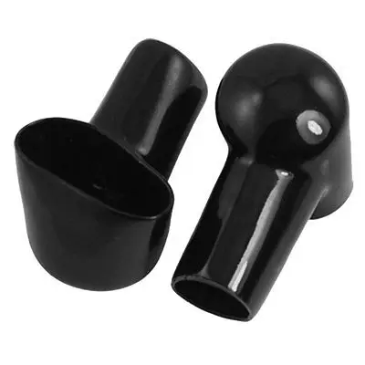 10 x Black 27mm Dia Smoking Pipe Style Battery Terminal Boots Insulate Caps