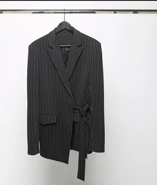 2018 г. Новая мужская одежда японский Асимметричный ремень дизайн вертикальные