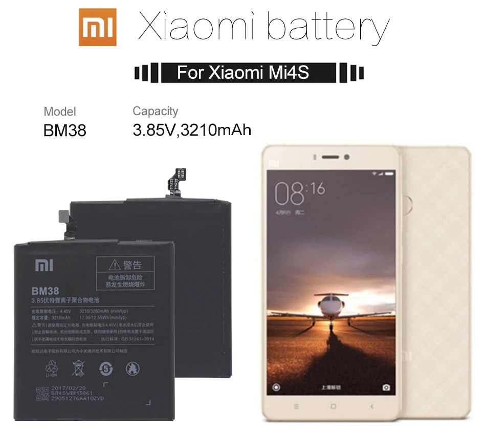 Xiao mi оригинальный BM38 аккумулятор настоящий для Xiaomi 4S красный телефон