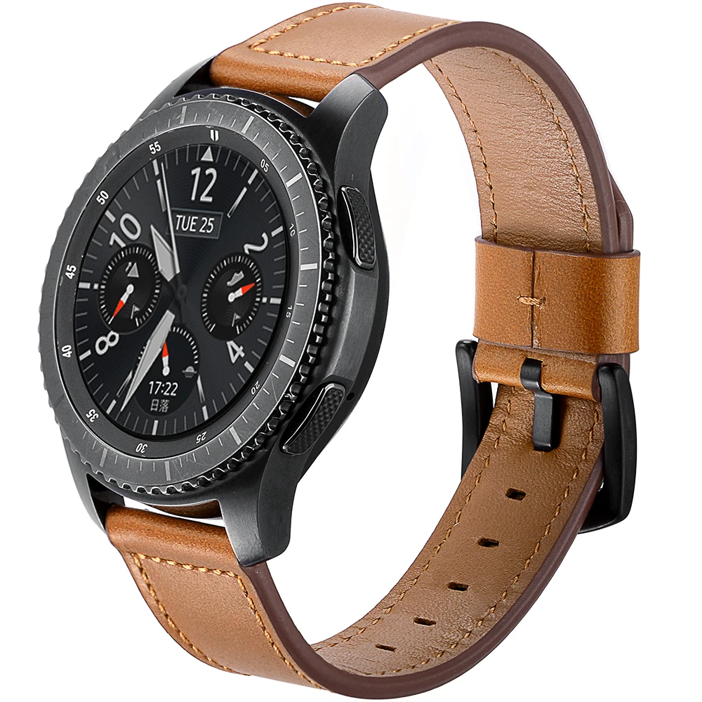Ремешок для часов Samsung Galaxy кожаный ремешок Gear S3 22 мм с быстрой зарядкой Huawei|leather watch
