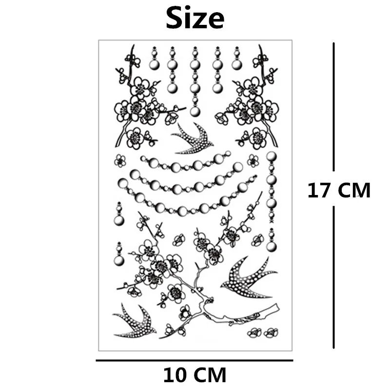 SHNAPIGN Swallow Pearl Временные татуировки боди арт рука флэш тату стикер s 17*10 см