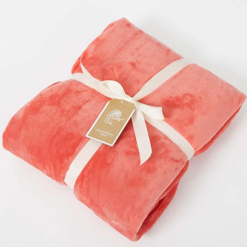 Цельное Коралловое флисовое фланелевое одеяло для кровати мягкое офисное