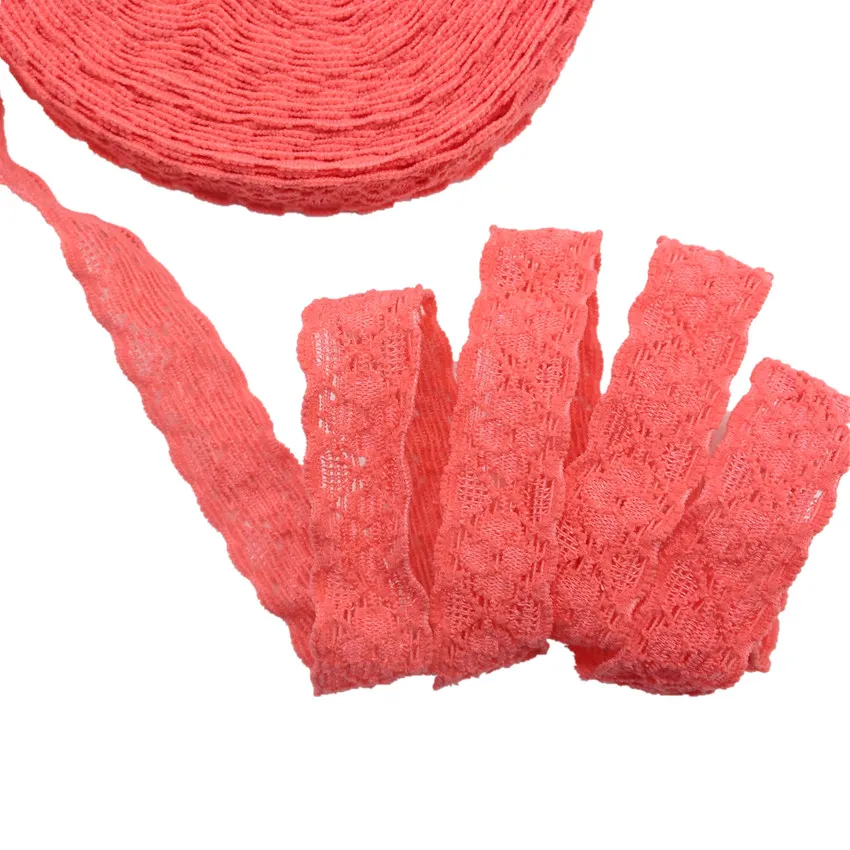 5Yards 5/8 Lace trim elastic bands DIY Headband Girls Ponytails decoration Accessories