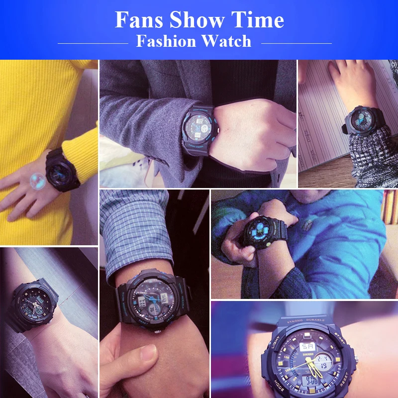 

SKMEI Men Sport Digital Watch Multifunction Male Clock LED Dual Time Waterproof Military Watch Relogio Masculino Large Size XFCS