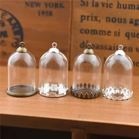 5pcs 3020mm hollow tube glass bottle globe setting base beads cap glass pendant jewelry findings diy handmade materials