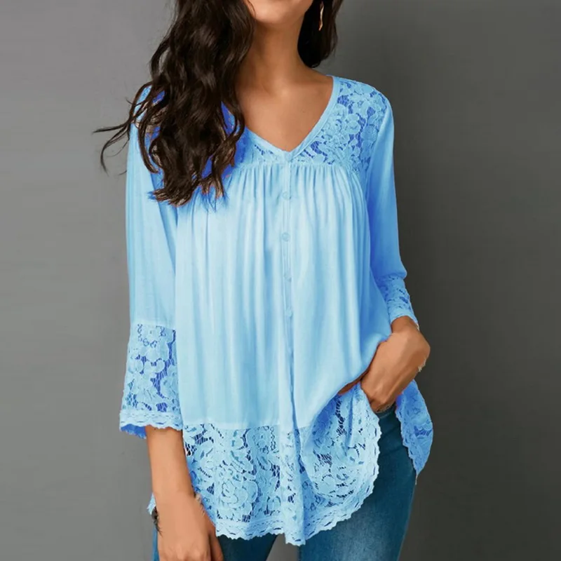 2018 сексуальные осенние свободные беговые футболки женские Кружевные Полые Топы