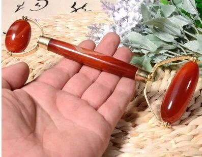 Натуральный нефрит Массажер красота ролик массажер двойной Агат Массажная палка