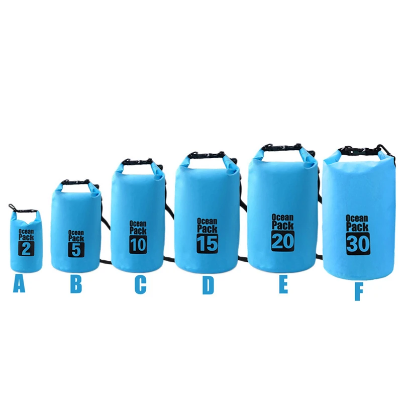 Сумка для плавания на лодках, водонепроницаемая, сухая, 2L/5L/10L/15L/20L/30L, для спорта на открытом воздухе, рафтинг, Каякинг, парусное каноэ, синий, ПВХ, sac etanche A20