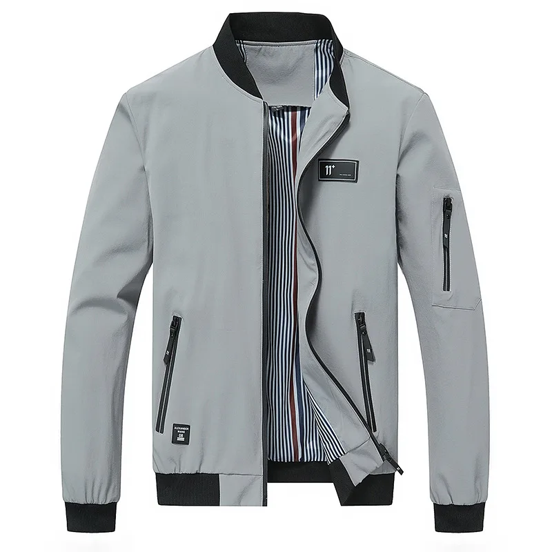 Новая брендовая куртка для мужчин 2018 весна осень модные однотонные приталенные