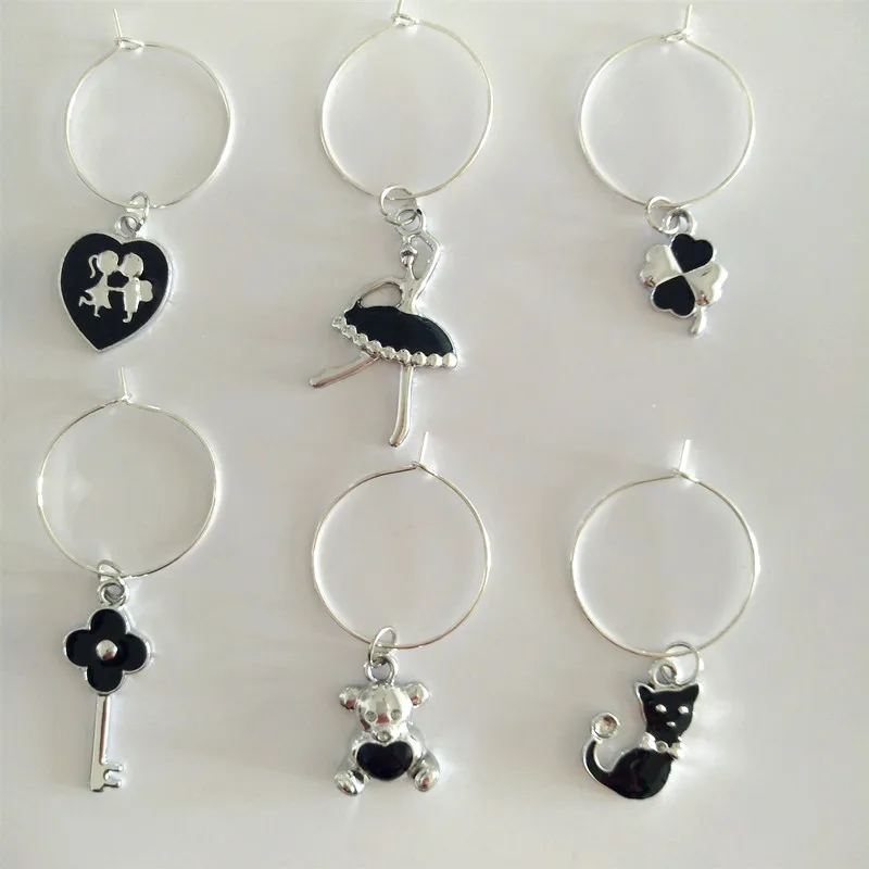 Подвески для вина новый модный дизайн 6 шт. подвески Винных Бокалов кольца маркер