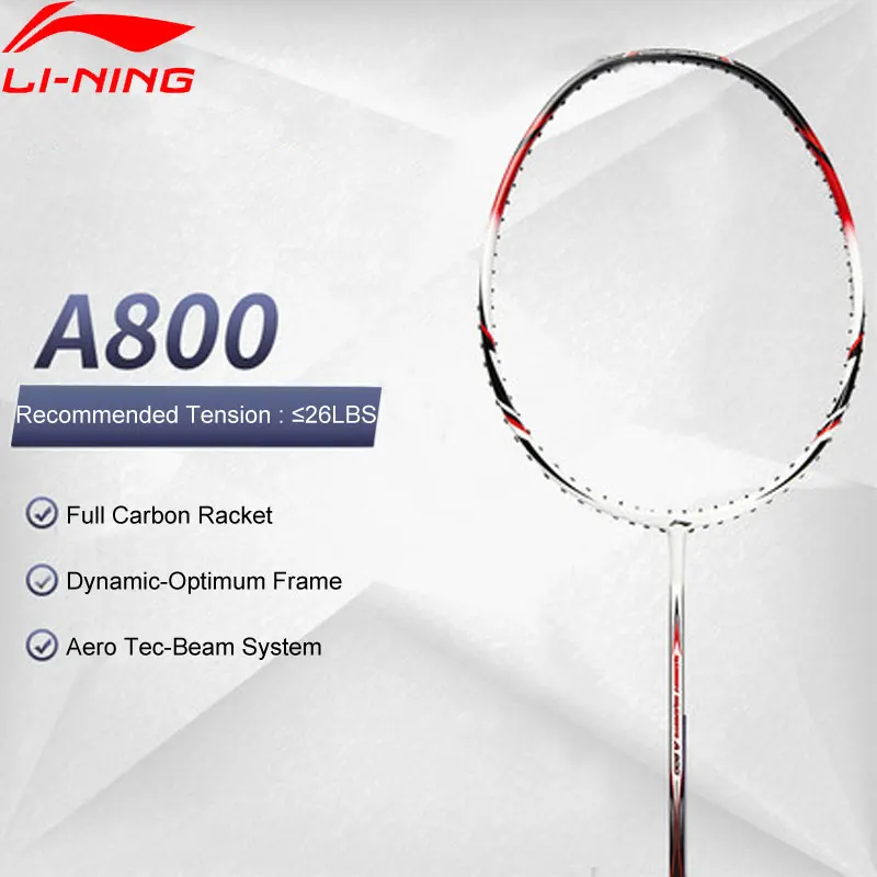 Li-Ning A800 ракетка для бадминтона, полностью углеродный контроль, без шнуровки, базовая модель, подкладка, прочные, одиночные спортивные ракетки AYPG356 ZYF163