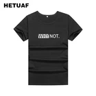 Женская футболка с буквенным принтом HETUAF, повседневная хлопковая футболка с надписью Why Not, топ в Корейском стиле с коротким рукавом, для лета, 2018