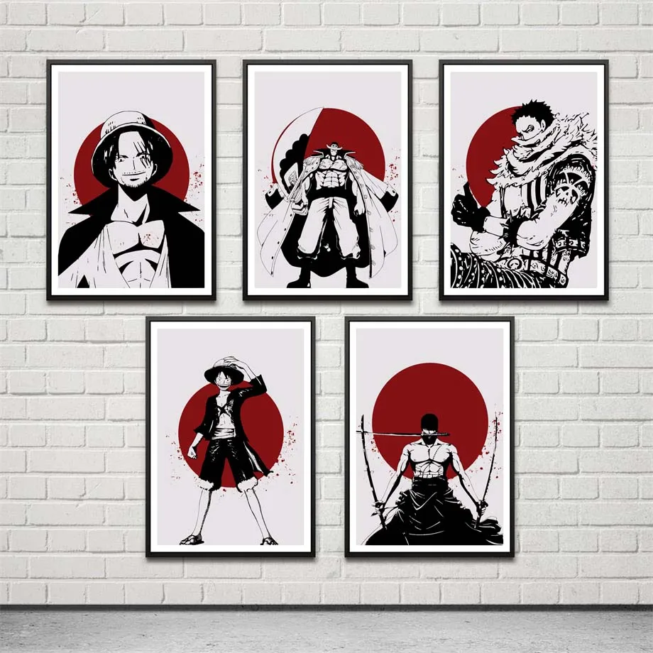 

Prints Modern Home Pictures Wall Art Canvas Painting Modular One Piece Luffy Anime Poster Nordic Style Children Room Decoration
