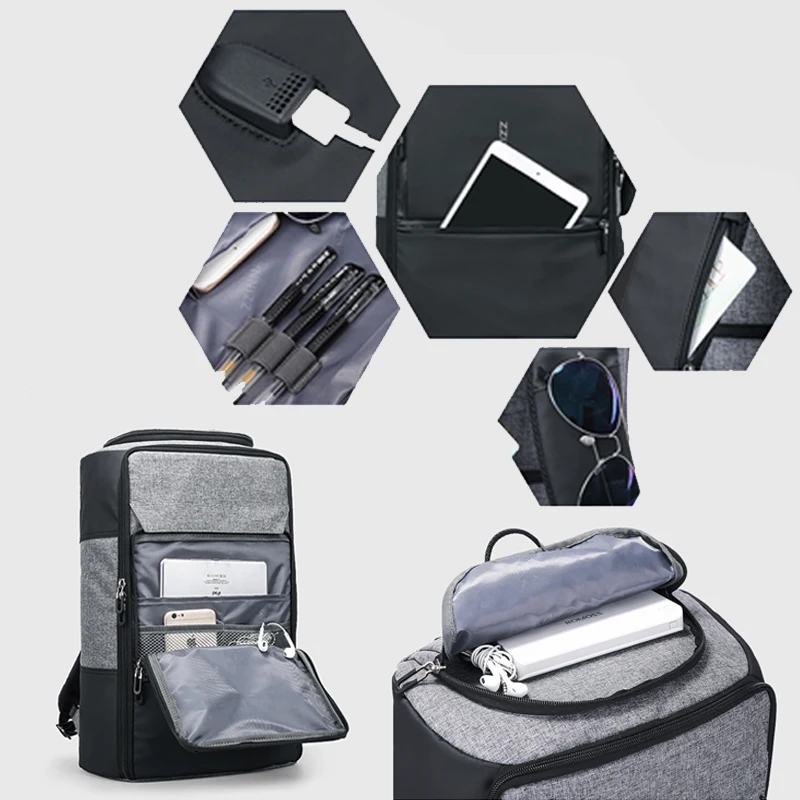 Модный мужской рюкзак для ноутбука 17 дюймов с защитой от кражи USB 15 6 деловой