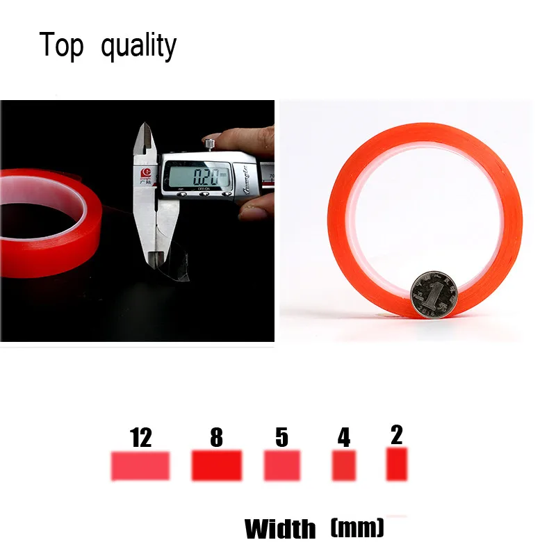 

Cheapest Acrylic Adhesive Clear Quality Double Sided Tape 50 meters length 3mm Width Tapes Wedding Wall Decoration Sticker