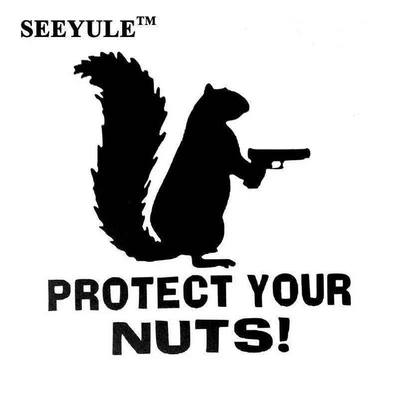 1 шт.. SEEYULE автомобиля Стайлинг наклейки Защитите ваши Nutes милые Suqirrel пистолет
