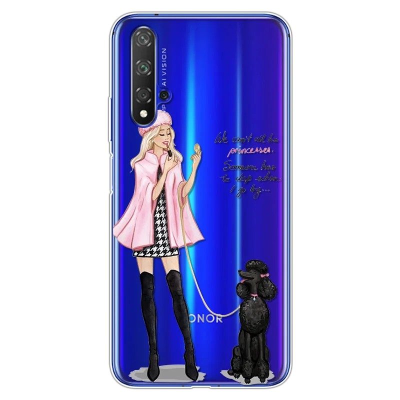 0cheixue Модные черно-коричневые накладки для мамы и дочки, для huawei Honor 20, чехол s 6,2", мягкие чехлы из ТПУ для huawei Honor 20 Pro, чехол - Цвет: 0cheixue