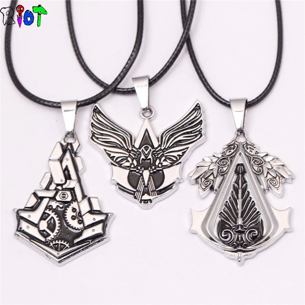 Кожаное ожерелье с цепочкой Game Assassins цепочка трос подвеска зубчатым лезвием