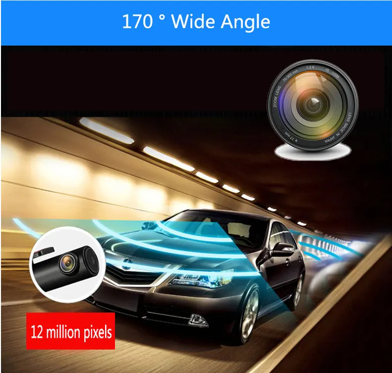 PARASOLANT Full HD1080P WiFi Скрытая видеорегистратор 360 градусов Макс поворот 170 градусов широкоугольный объектив WDR G Датчик вождения автомобиля рекордер