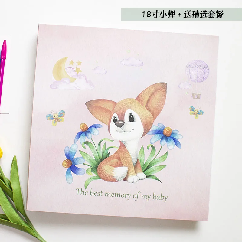 18 inch Детские DIY Фотоальбом детский рост памятная книга Детский сад запись руководство листовая пленка альбом - Цвет: 18 inch