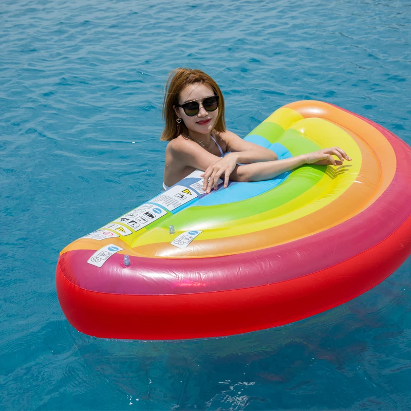 

Giant Rainbow Inflatable Floats Half Watermelon Swimming Pool Float Beach Water Toy Blowup Fruit Floatie Air Mattress Lounger