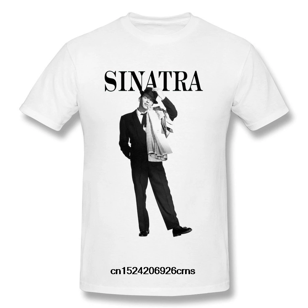 Забавная Мужская футболка белая футболки черная мужская Поп-певица Frank Sinatra |