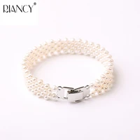natural freshwater exquisite pearl bracelet women jewelrywhite pearl charms bracelet 925 silver jewelry wedding gift