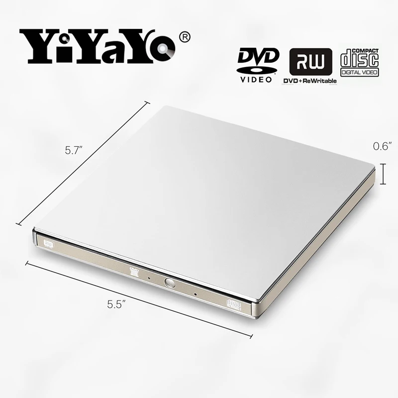 Внешний привод YiYaYo USB 3 0 DVD-накопитель проигрыватель с функцией записи на DVD для