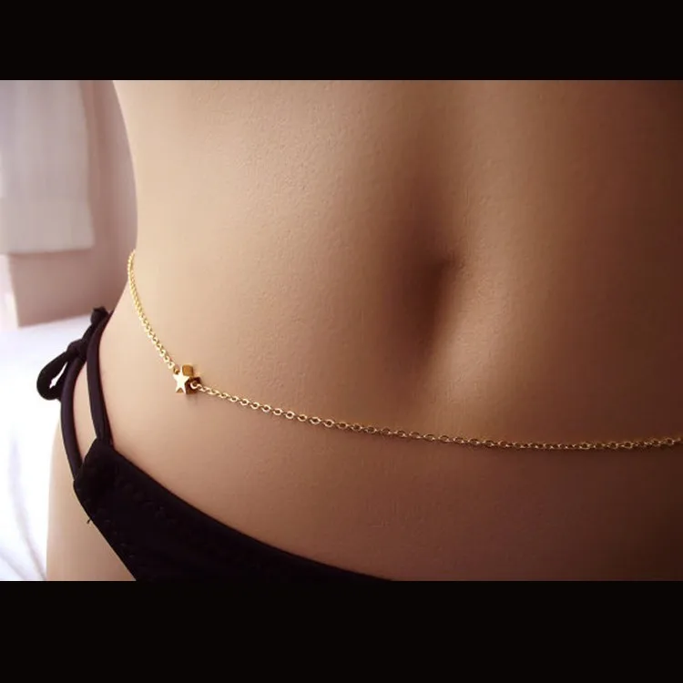 The Most Fashion European And American Bikini Star Belly Body Chain Pentagram Waist | Украшения и аксессуары