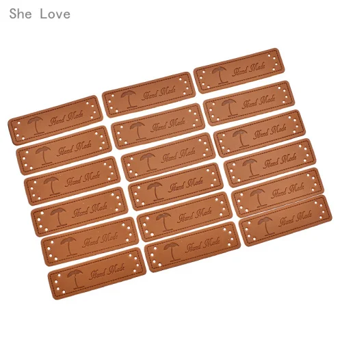 7 She Love, 50 шт./лот, ручная работа, кожа, швейные этикетки для одежды, домашний текстиль, этикетки, ярлыки, лоскутное шитье, аксессуары для одежды - Цвет: 7