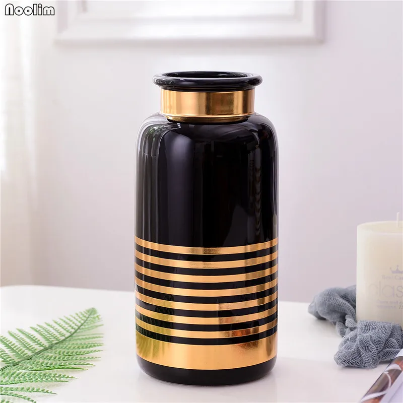 1 шт. керамическая ваза черного и белого цветов|Вазы| |