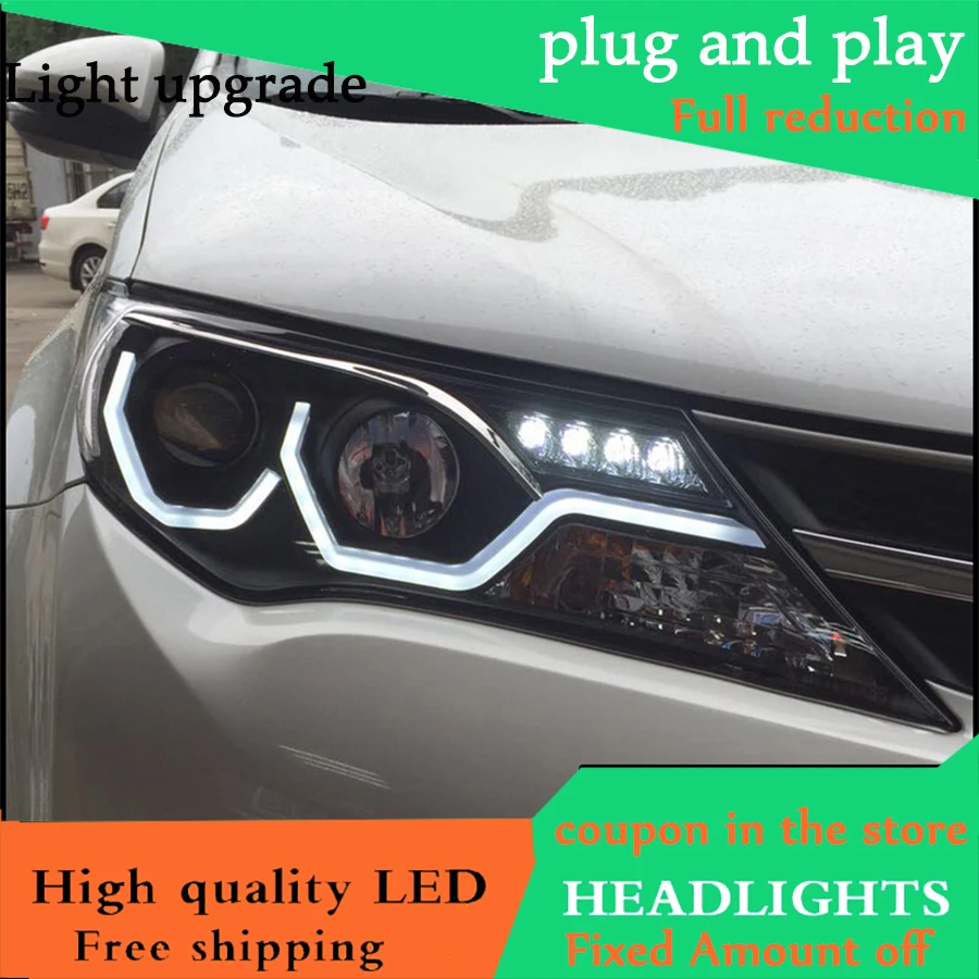 Автомобильный Стайлинг Головной фонарь чехол для Toyota RAV4 фары 2014 2015 светодиодные