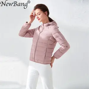 Женский пуховик с капюшоном NewBang, легкая матовая куртка на утином пуху, легкая ветровка, парка большого размера