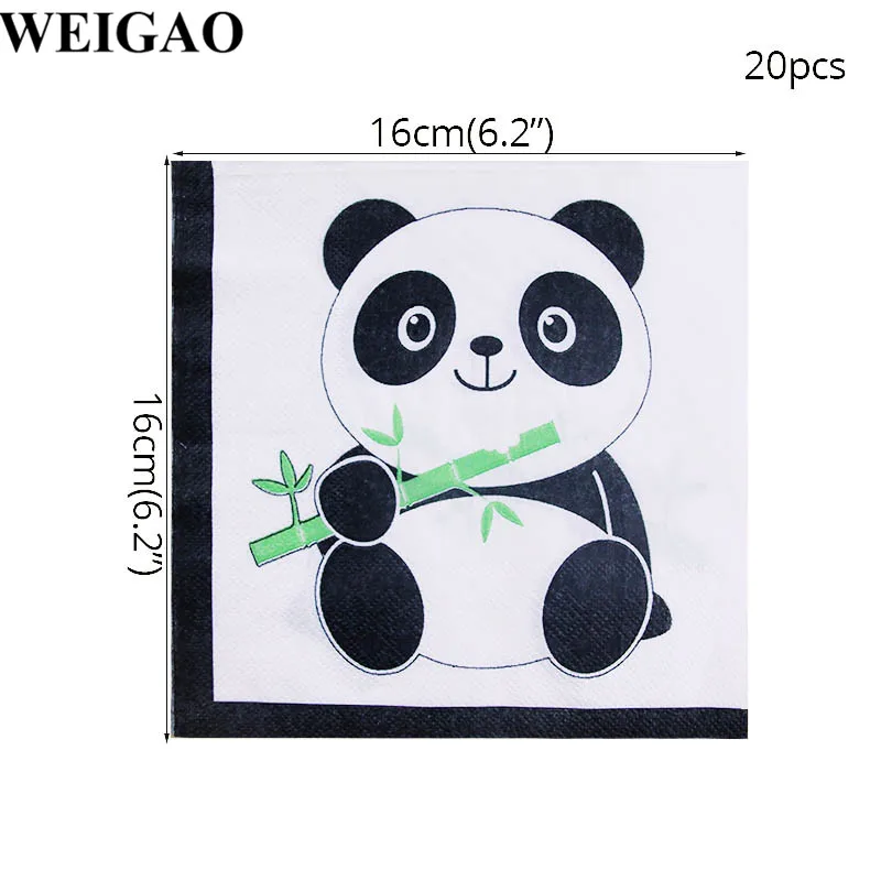 napkin Cyuan Panda вечерние украшения животные панда бумажная тарелка на день рождения чашка баннер детский душ День Рождения украшения Детские цифры воздушные шары - Цвет: napkin