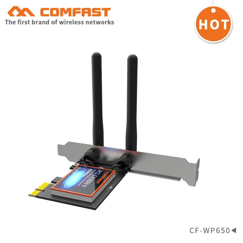 Беспроводной адаптер PCI express 650 Мбит/с 802.11ac 2 4G/5 ГГц E WiFi с внешними антеннами мягкая