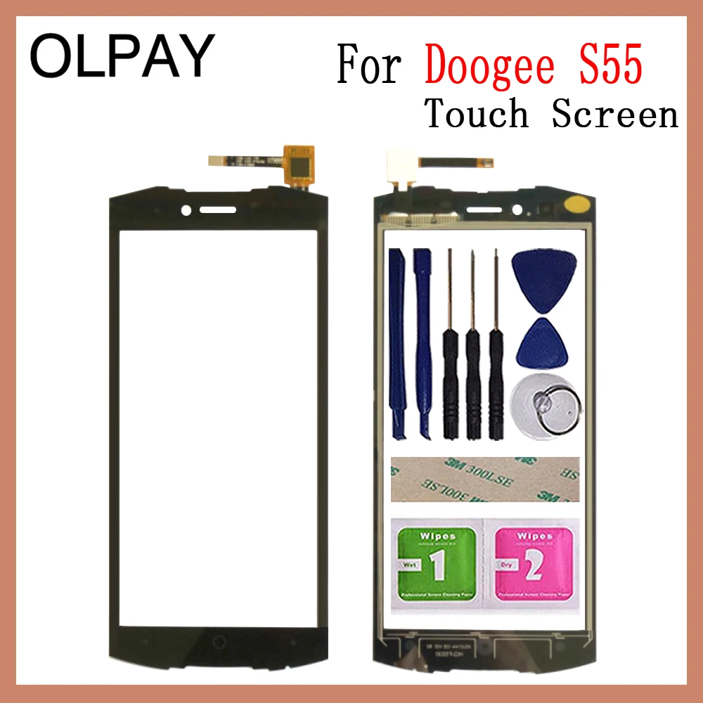 

5.5'' 100% Original New For Doogee S55 Touch Screen Panel Front Outer Glass Lens Touch Screen NO LCD Digitizer