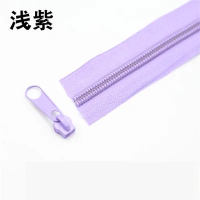 light purple 5 м 5# нейлоновые катушки молнии для DIY Швейные сумки обувь, одежда аксессуары 24 цвета доступны - Цвет: light purple