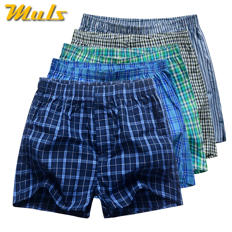5 шт./лот мужские трусы боксеры из 100% хлопка сексуальное мягкое клетчатое нижнее