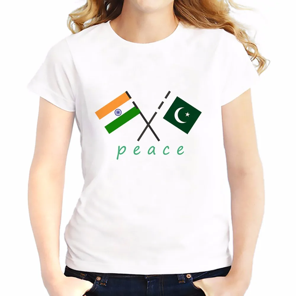 

wish Peace India Pakistan t shirts WOMEN SUMMER NEW jollypeach brand Tee shirt femme soft casual tshirt Short Sleeve T-Shirts