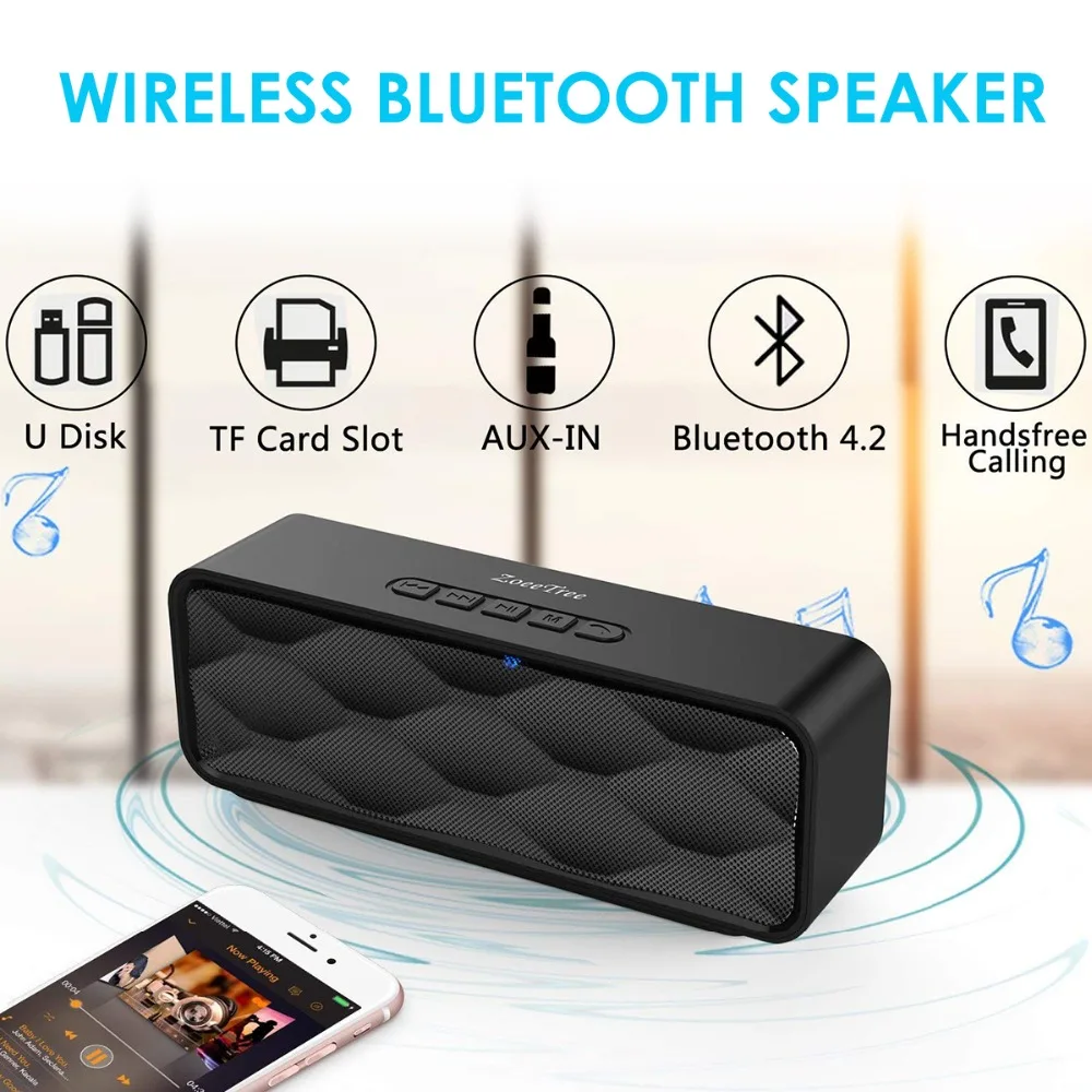 SOONHUA портативный мини беспроводной Bluetooth динамик 3D цифровой стерео сабвуфер громкий динамик поддержка TF U диск FM радио Музыкальный плеер