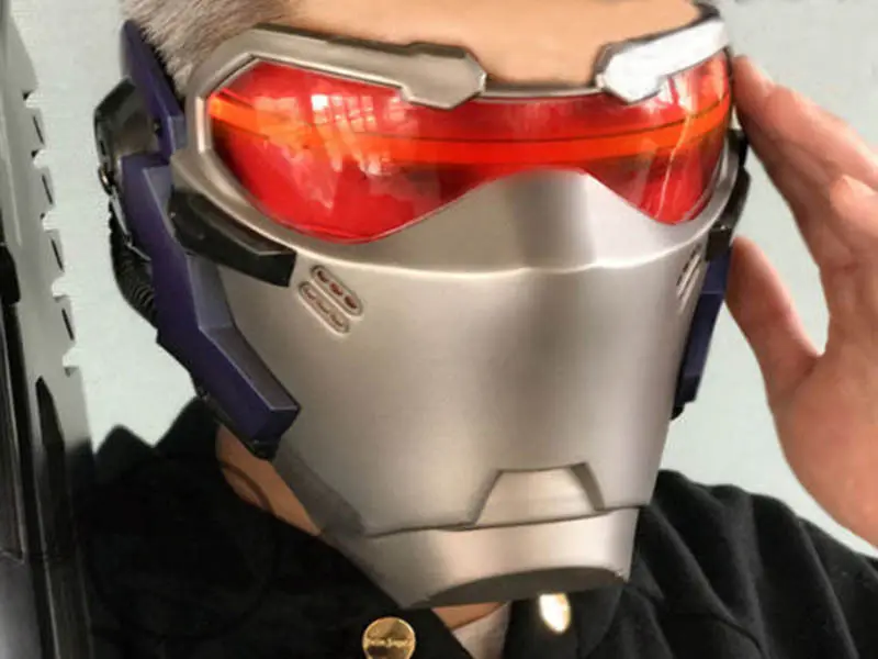 Игра OW Soldier 76 шлем ABS светодиодный светильник маска без батареи один размер подходит для большинства взрослый костюм на Хэллоуин Реквизит Высокое качество вентиляторы подарок