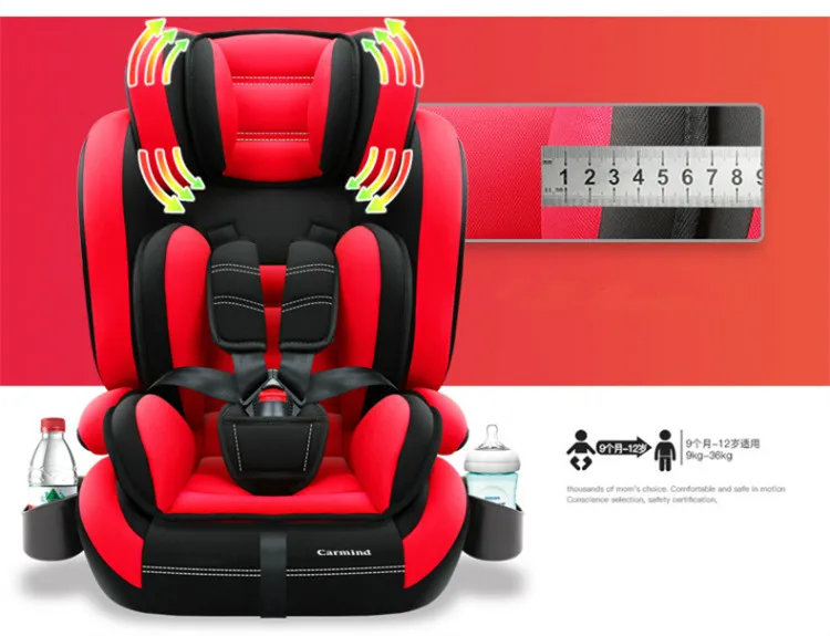 CARMIND детское автомобильное безопасное сиденье с подстаканником isofix мягкие автомобильные кресла с интерфейсом для 1-12 лет 9-36 кг автокресла