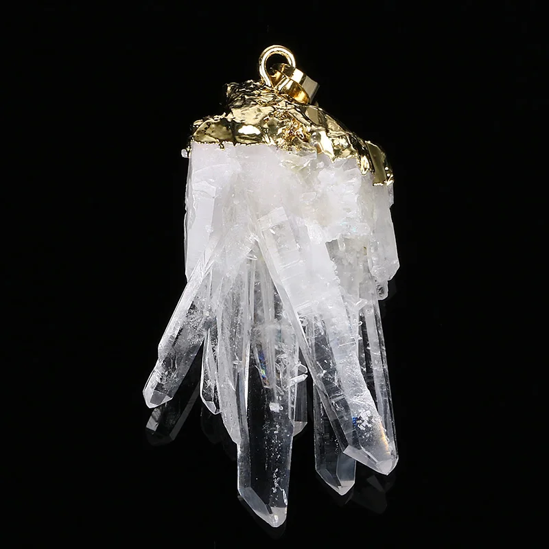 1 шт. позолоченный необработанный Кристалл аура кулон для женщин нерегулярный