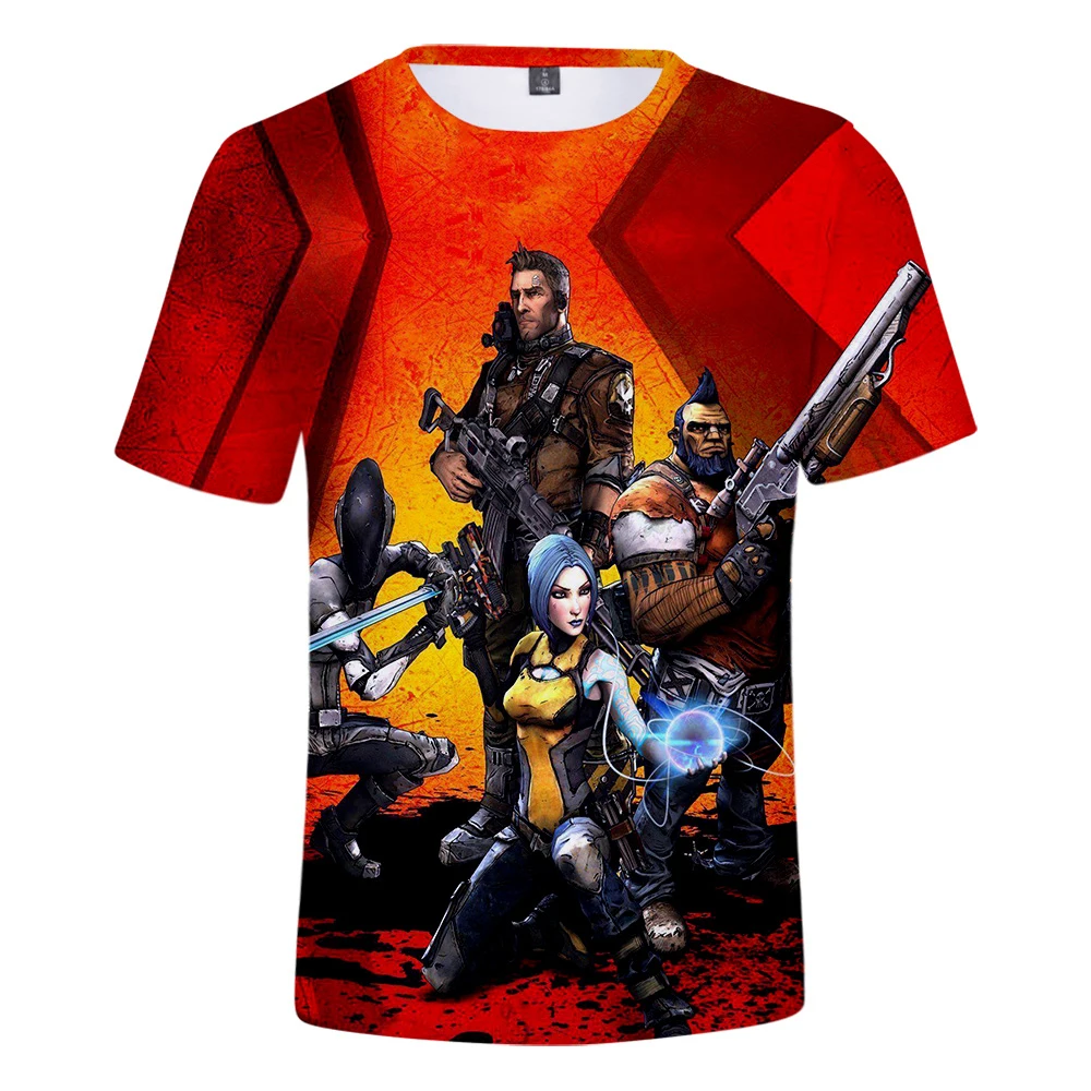 Лидер продаж футболка с 3D принтом игры Borderlands 3 летняя модная коротким рукавом