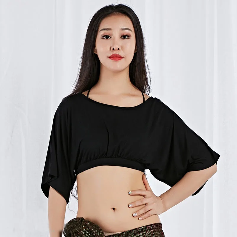 black tops Сексуальный Восточный танец живота хип шарф шаль юбка шарфы пояс Топы костюм для женщин Разноцветные танцевальные аксессуары Одежда - Цвет: black tops