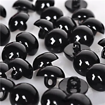 Black Buttons 100 шт черные Пуговицы пластиковые для скрапбукинга полужемчужные хвостовик пуговицы Глаза животных для игрушек DIY Ручная Одежда Швейные аксессуары - Цвет: Black Buttons