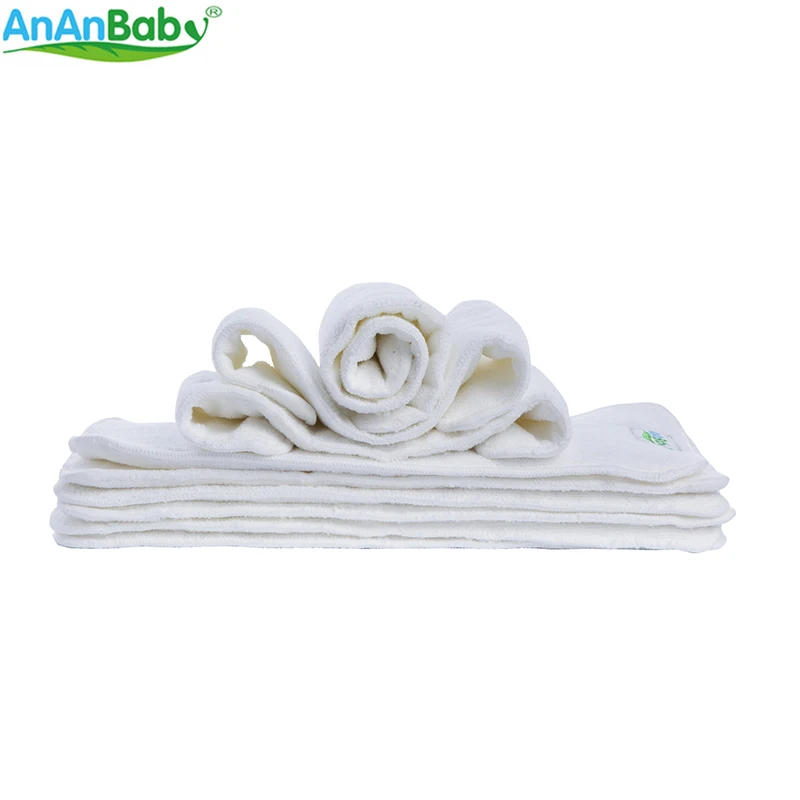 Многоразовые впитывающие 3 слойные детские тканевые подгузники Anbaby 5 шт./лот из