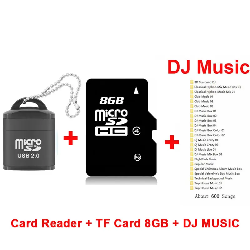 Black-Reader-TF8G-DJ Ingelon Горячая кард-ридер TF карта памяти адаптер плюс DJ& 8gb microSD кард-ридер для автомобиля и аудио мини смарт-ридер - Цвет: Black-Reader-TF8G-DJ