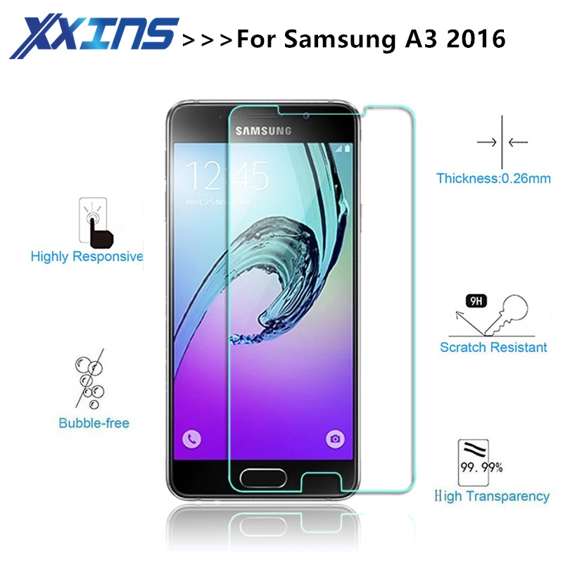 Закаленное стекло для Samsung A3 2016 защитный экран смартфон закаленное 9H на