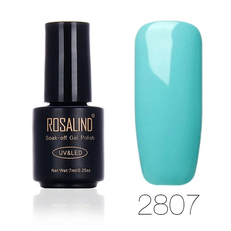 2807 ROSALIND 7 мл Лак для ногтей Горячая чистый цвет серии замочить от гель лак Полупостоянный гель лак для ногтей - Цвет: 2807